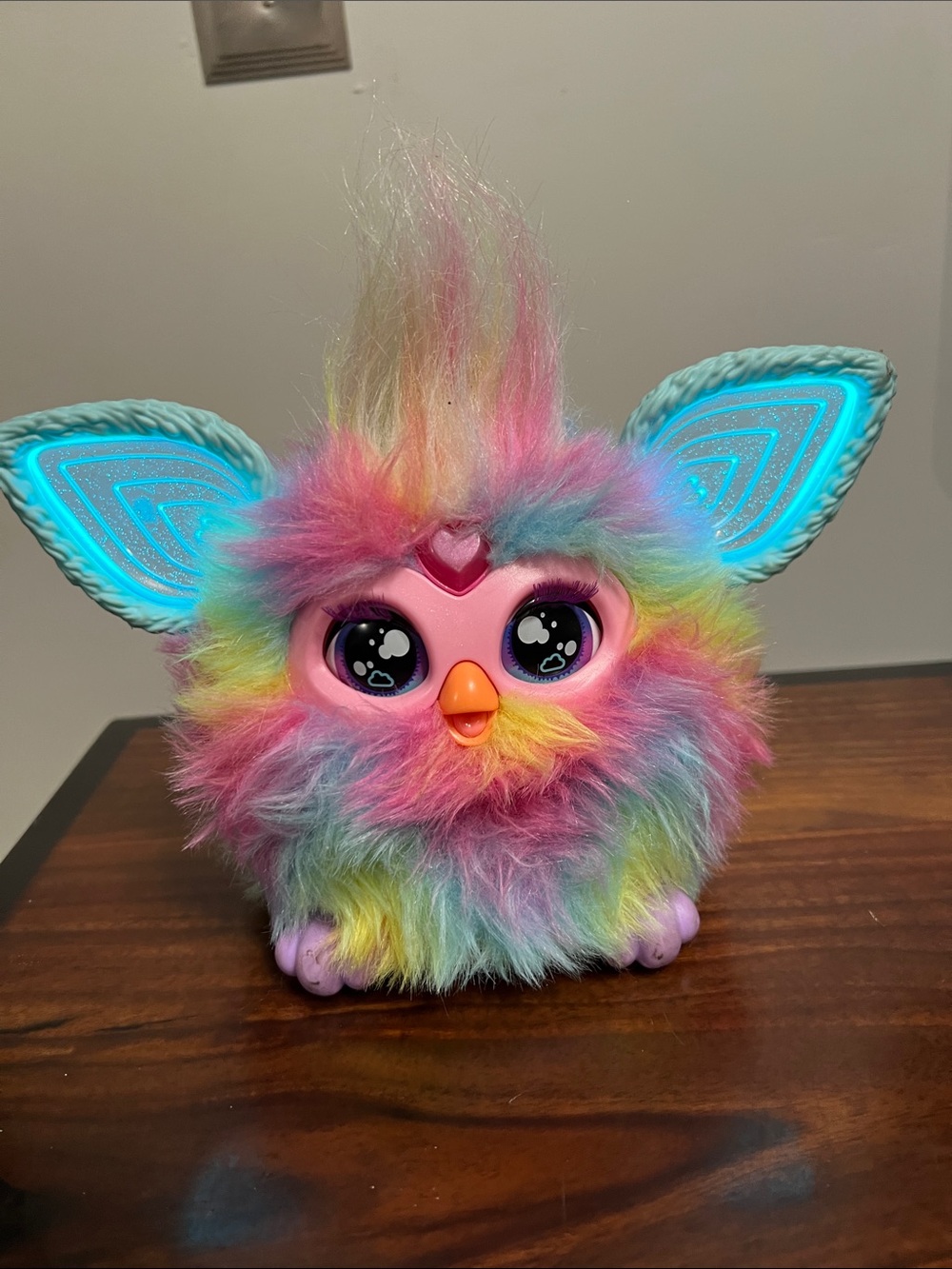 Furby Tie Dye 2023 Edition, missing bead necklace, Rainbow Glow in Dark